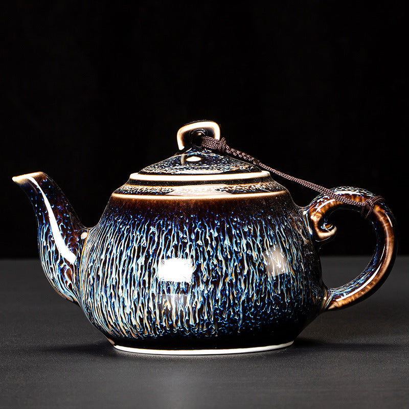 Blue Gold Wave Pattern Teapot