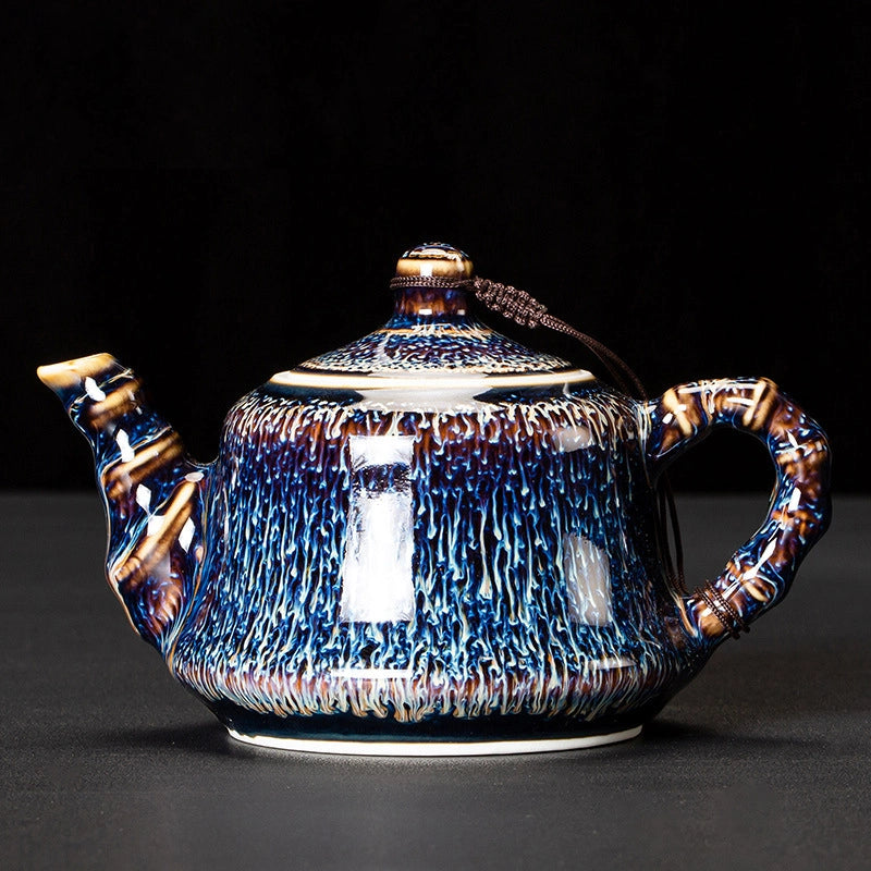 Blue Gold Wave Pattern Teapot