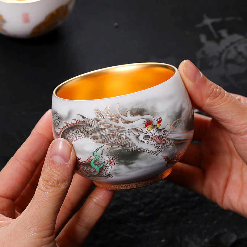 The Dragon Golden Tenmoku Tea Cup
