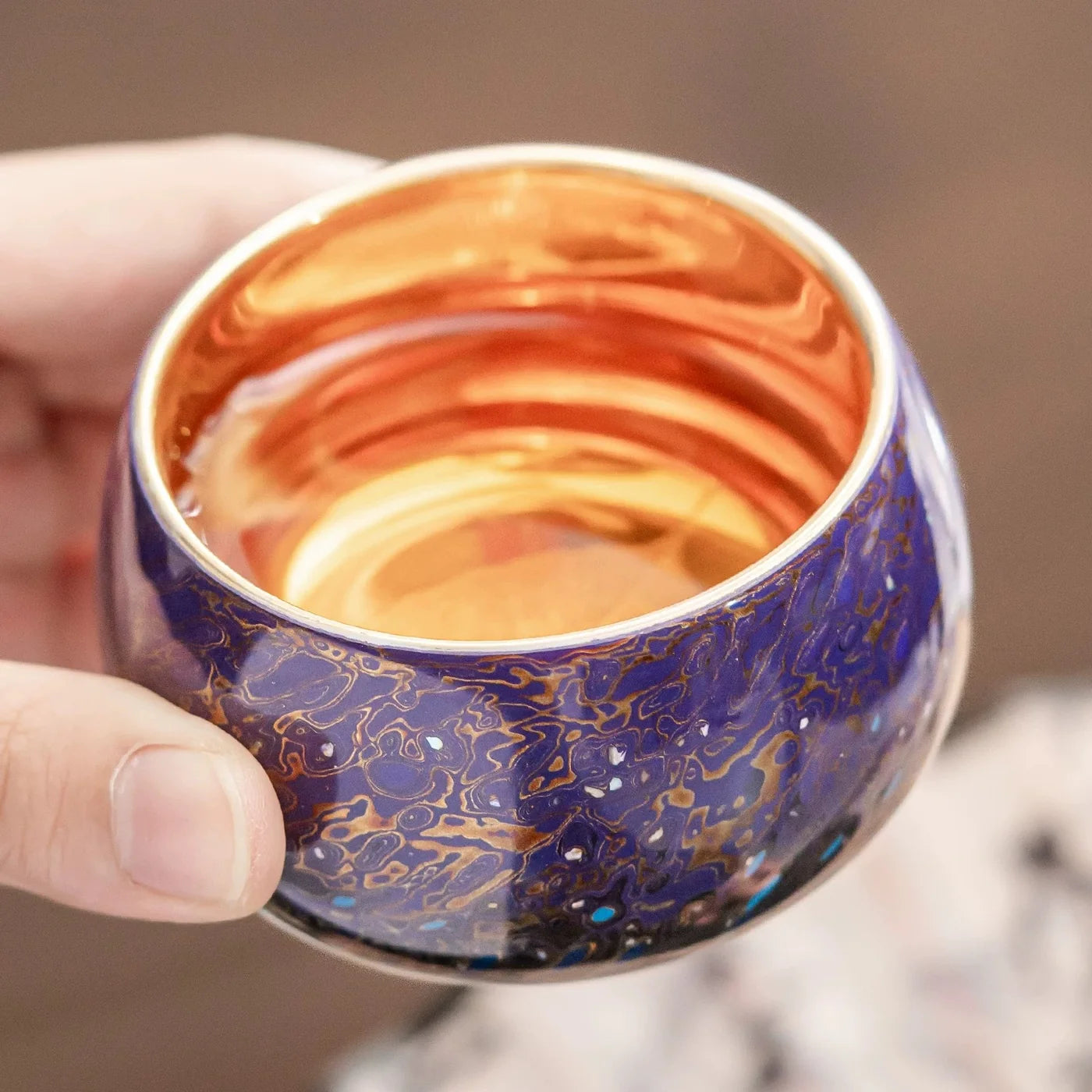 Midnight Radiance Handcrafted Raden Lacquerware Cup