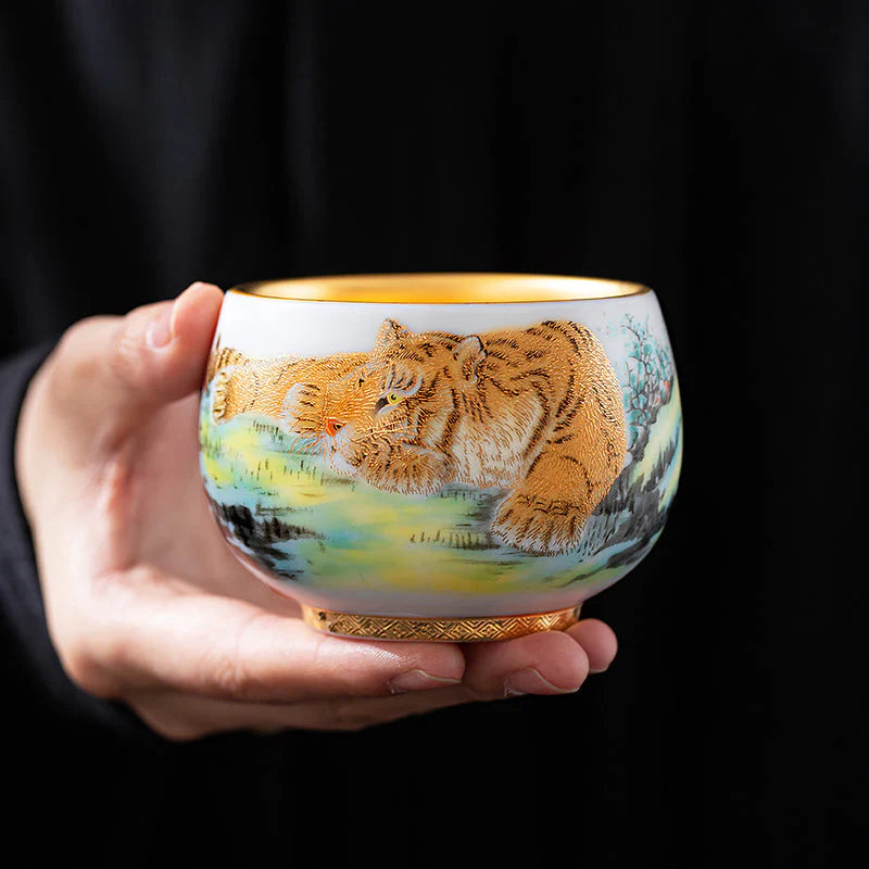 The Tiger Tenmoku Ceramic Tea Cup