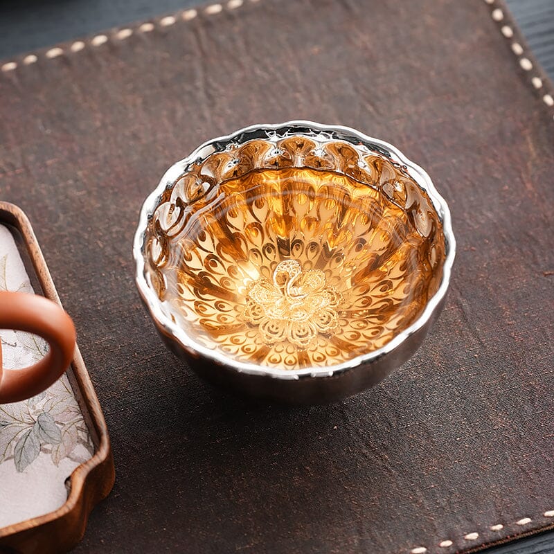 Vivid Silver Tenmoku Tea Cup