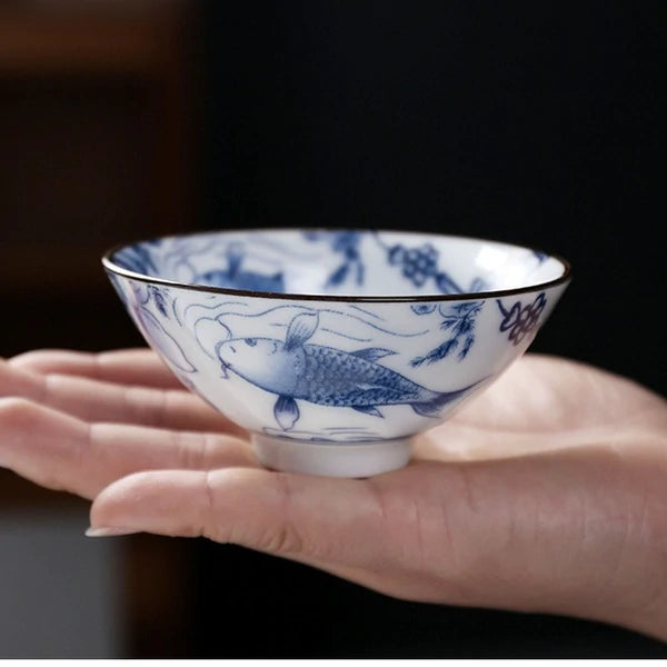 Art Tea Cup Blu & White Porcelain