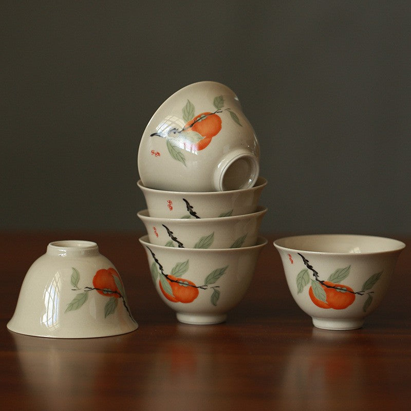 Art Tea Cup JianZhan Tenmoku Teacup Persimmon