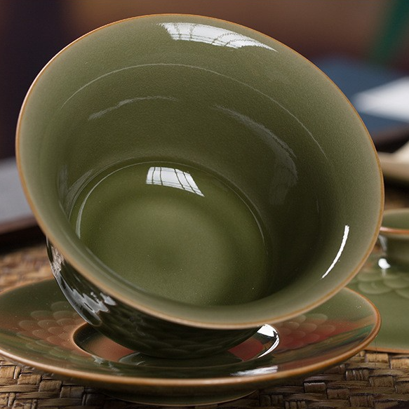 Art Tea Cup JianZhan Tenmoku Gai Wan Fish Scale