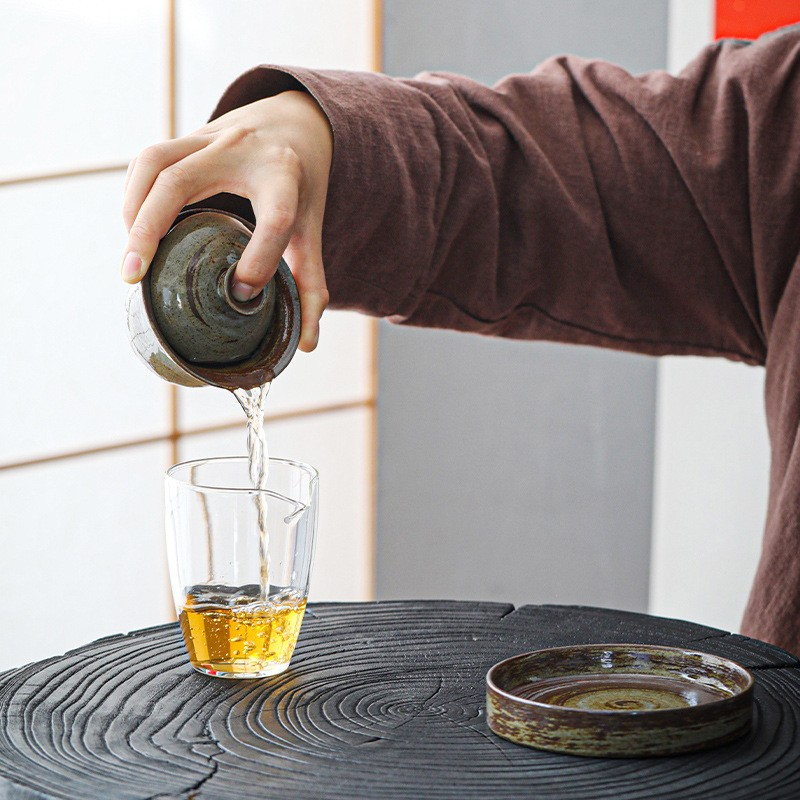 Art Tea Cup JianZhan Tenmoku Mottled Gai Wan