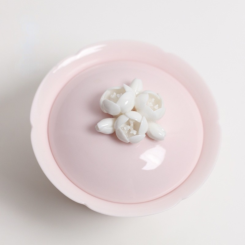 Art Tea Cup JianZhan Tenmoku Gai Wan Sakura