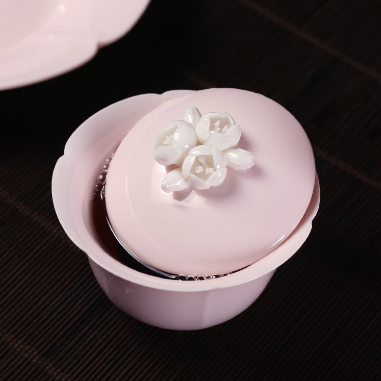 Art Tea Cup JianZhan Tenmoku Gai Wan Sakura