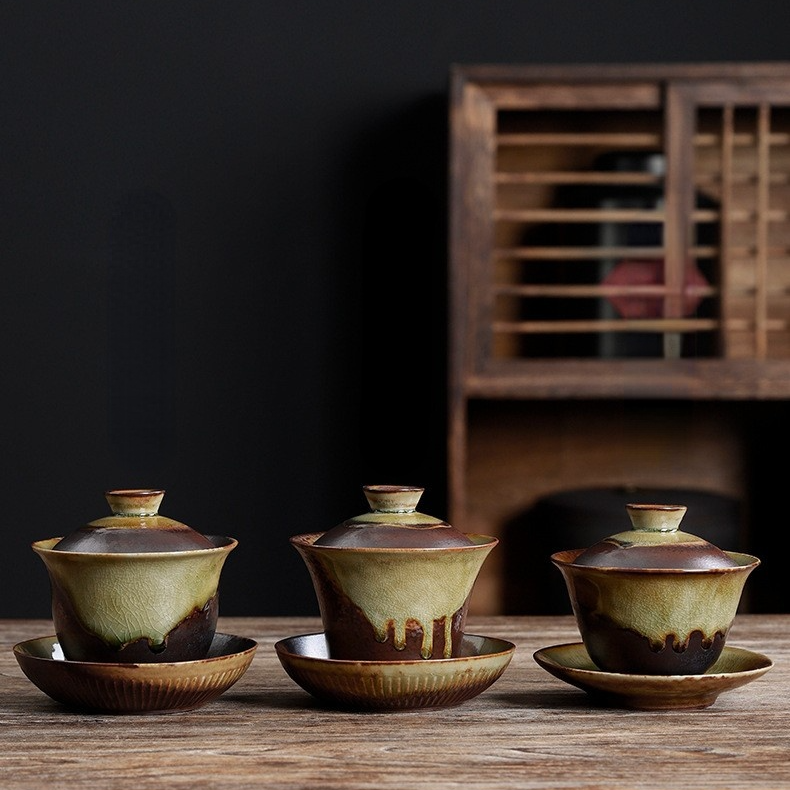Art Tea Cup JianZhan Tenmoku Nature Gai Wan