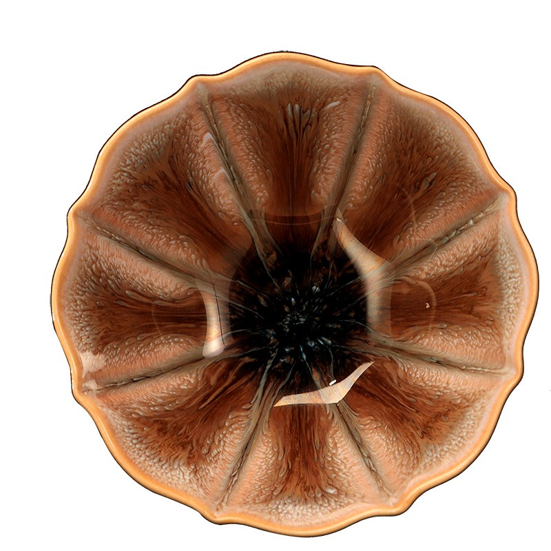Art Tea Cup JianZhan Tenmoku Teacup Peacock Feather