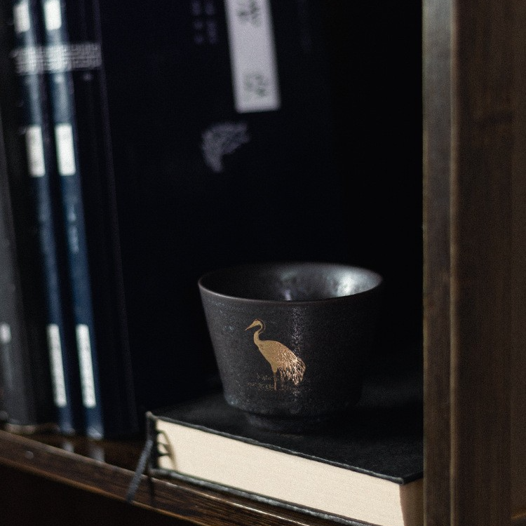 Art Tea Cup JianZhan Tenmoku Silver Spot Tea Set