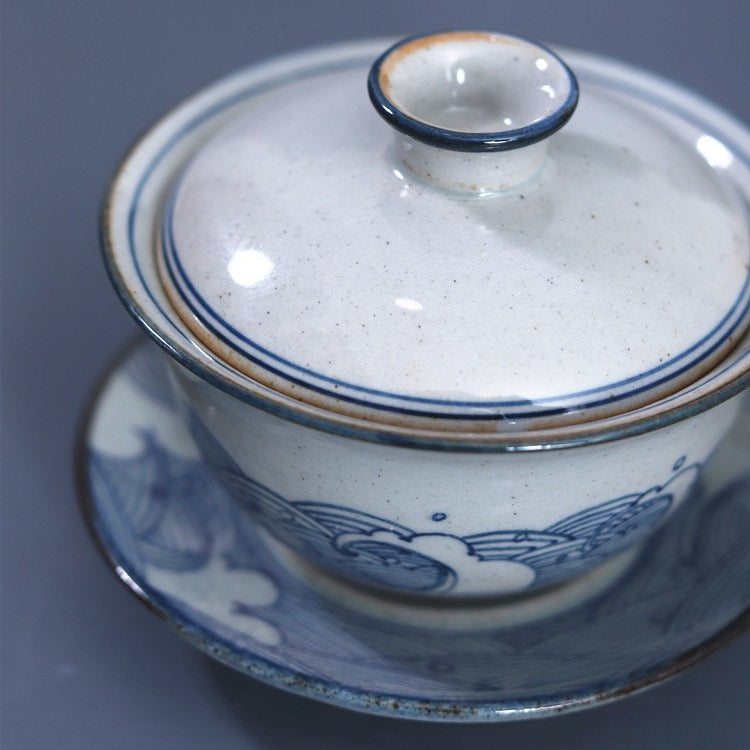 Art Tea Cup JianZhan Tenmoku Gai Wan Wave