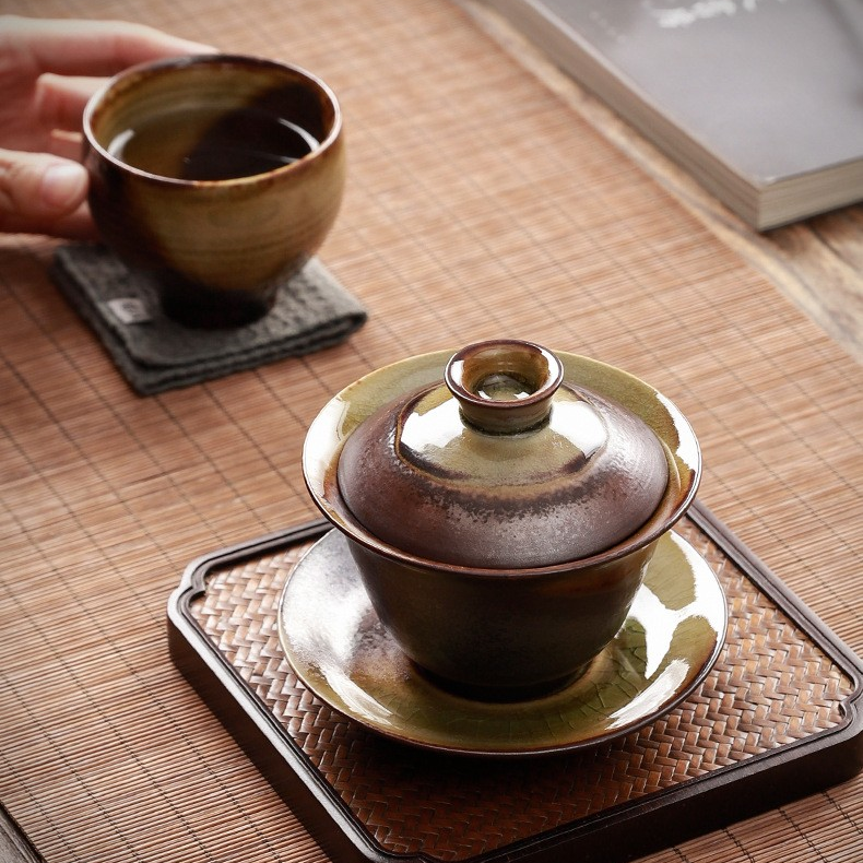 Art Tea Cup JianZhan Tenmoku Nature Gai Wan