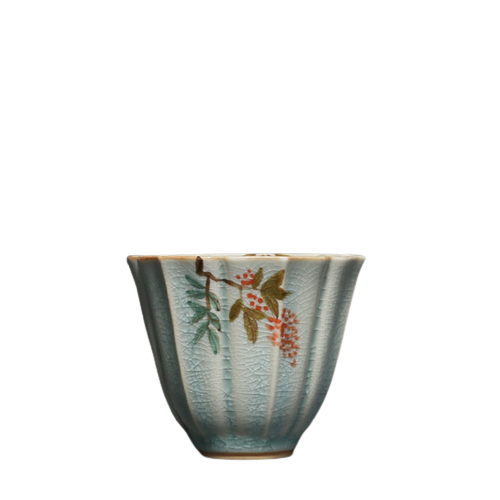 Floral Ice Crackle Tea Cup