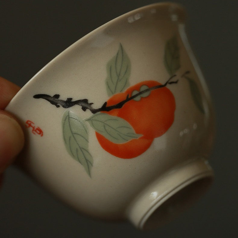Art Tea Cup JianZhan Tenmoku Teacup Persimmon
