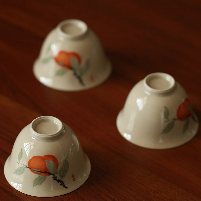 Art Tea Cup JianZhan Tenmoku Teacup Persimmon