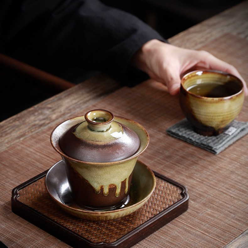 Art Tea Cup JianZhan Tenmoku Nature Gai Wan