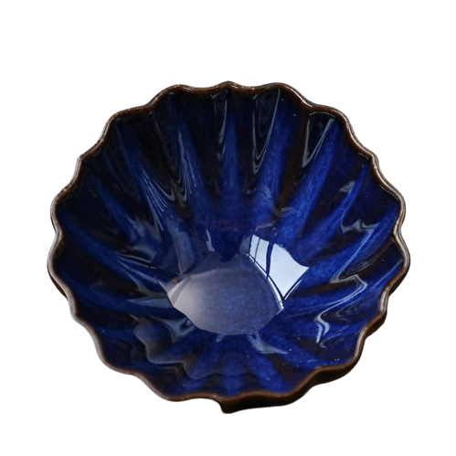 Vintage Blue Floral Bird Ceramic Tea Cup