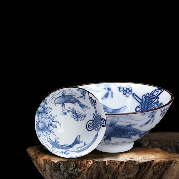 Art Tea Cup Blu & White Porcelain