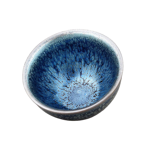 Azure Ocean Crackle Glaze Tea Cup
