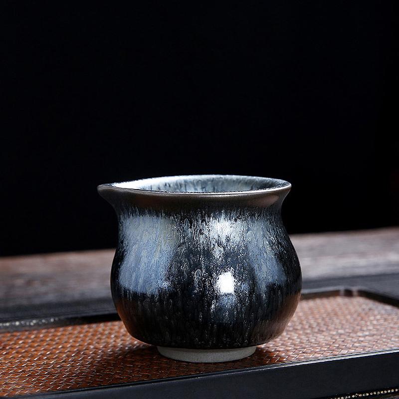 Art Tea Cup JianZhan Tenmoku Tea Set Glacier