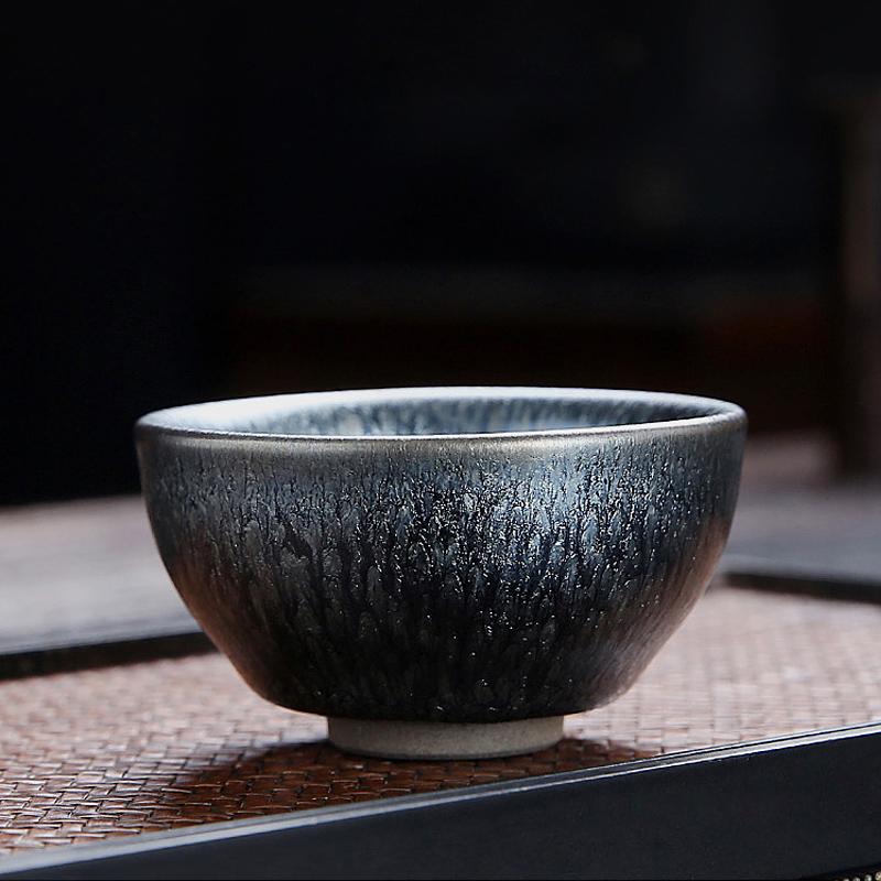 Art Tea Cup JianZhan Tenmoku Tea Set Glacier