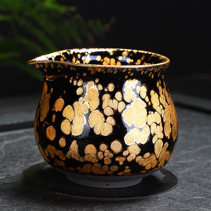 Art Tea Cup JianZhan Tenmoku Tea Set Gold