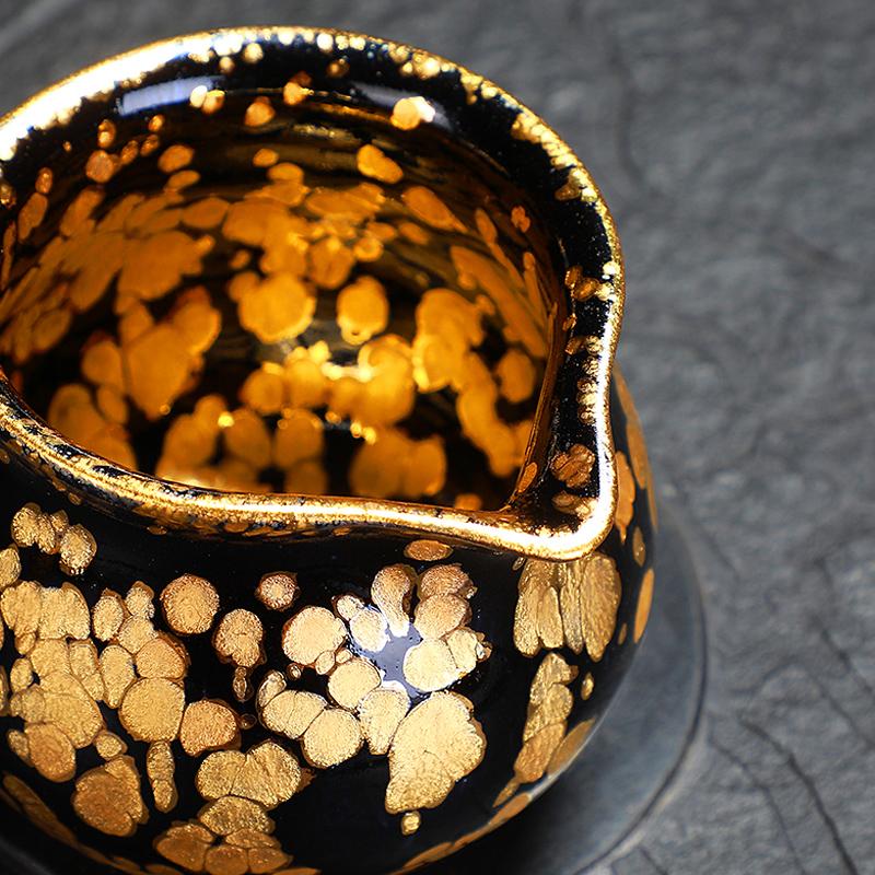 Art Tea Cup JianZhan Tenmoku Tea Set Gold