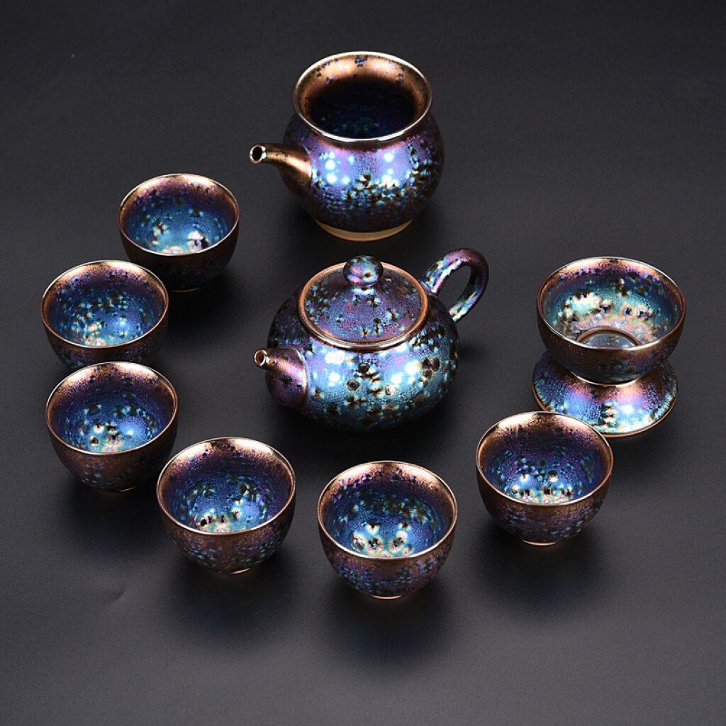 Art Tea Set JianZhan Tenmoku Tea Set Mulan