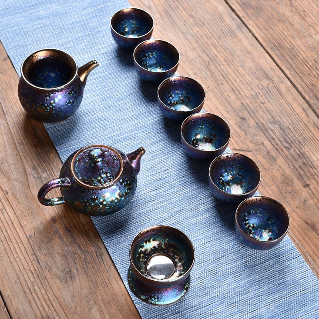 Art Tea Set JianZhan Tenmoku Tea Set Mulan