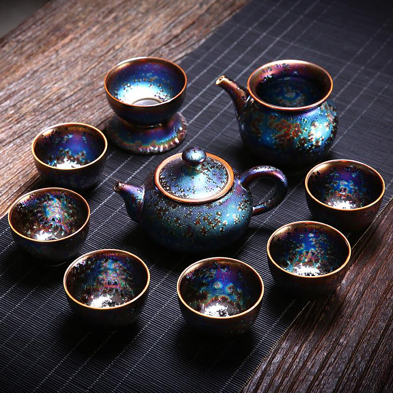 Art Tea Set JianZhan Tenmoku Tea Set Mulan