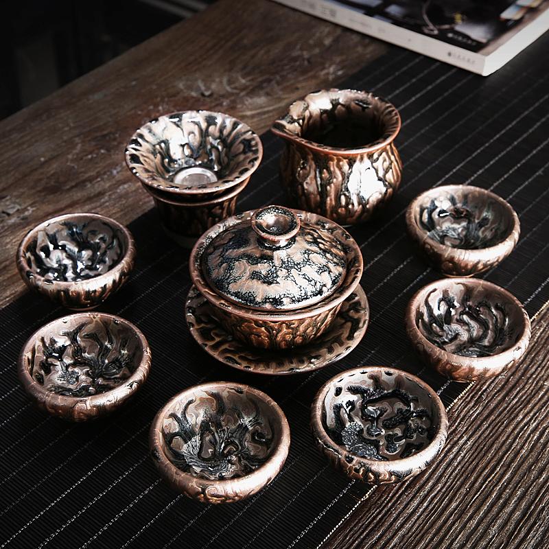 Art Tea Cup JianZhan Tenmoku Tea Set Oni