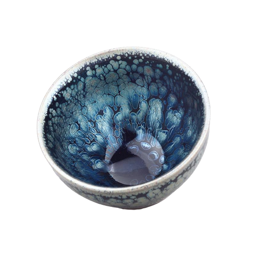 Mirror Swirl Tenmoku Ceramic Tea Cup