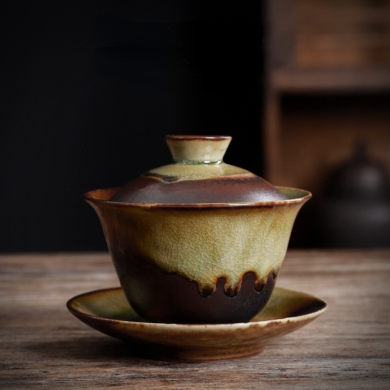 Art Tea Cup JianZhan Tenmoku Nature Gai Wan
