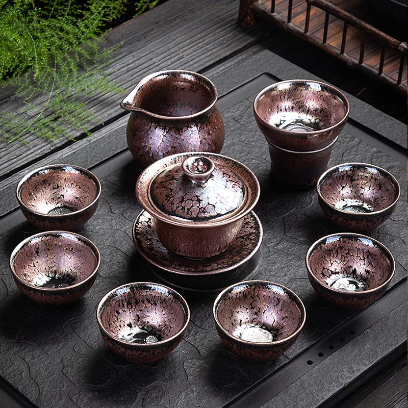 Art Tea Cup JianZhan Tenmoku Tea Set Succulent