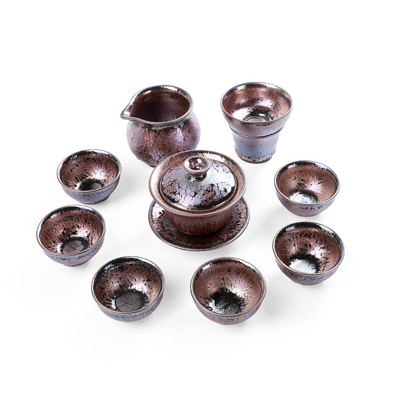 Art Tea Cup JianZhan Tenmoku Tea Set Succulent