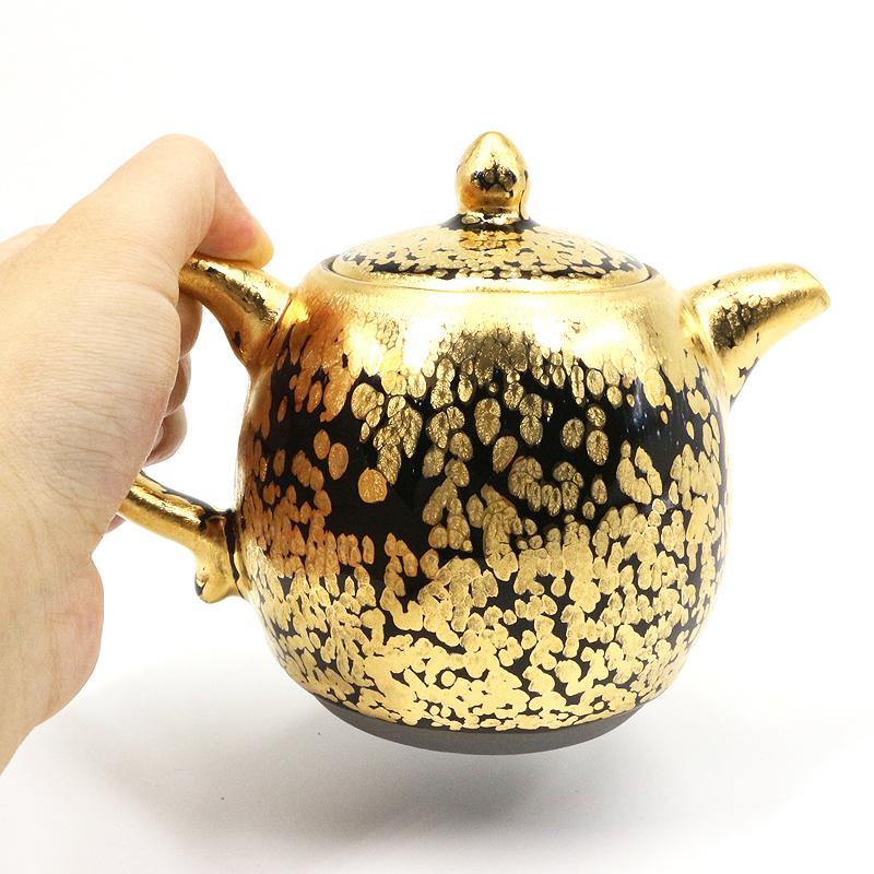 Art Tea Cup JianZhan Tenmoku Tea Gold Teapot