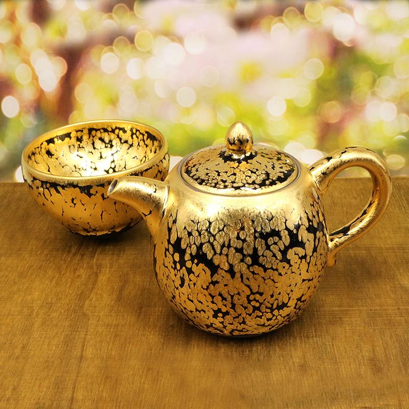 Art Tea Cup JianZhan Tenmoku Tea Gold Teapot