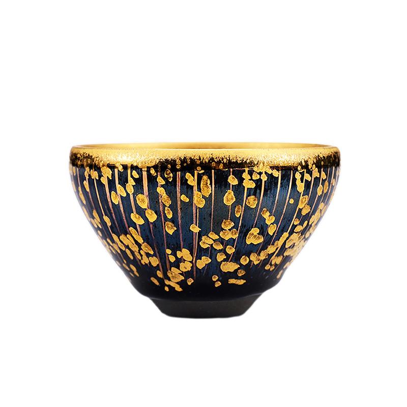 Art Tea Cup JianZhan Tenmoku Teacup Black Gold