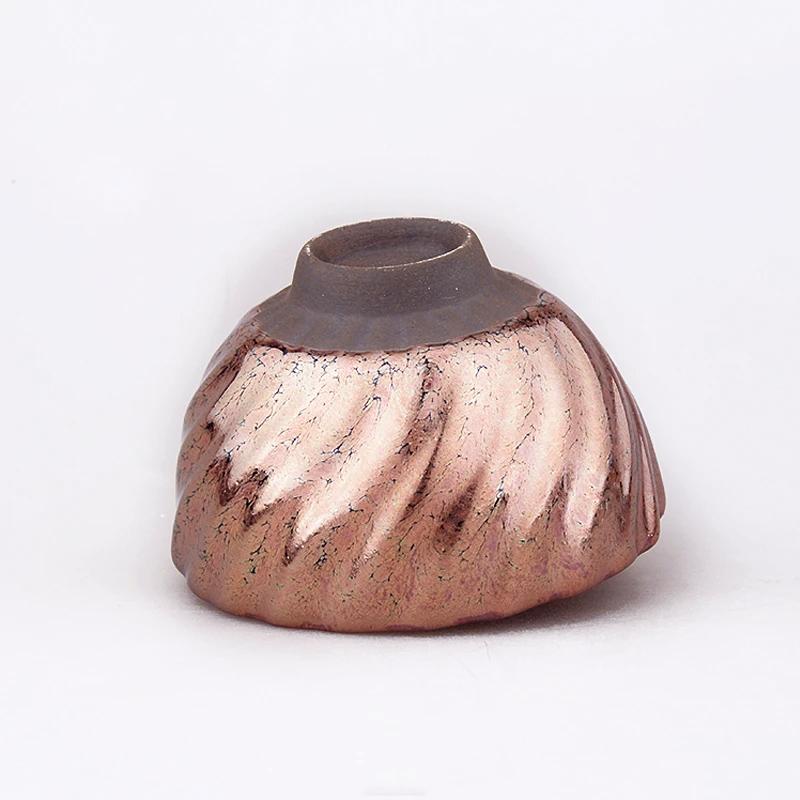 Art Tea Cup JianZhan Tenmoku Teacup Rose Gold