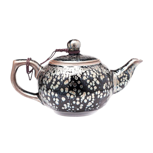 Snow Flow Tenmoku Ceramic Teapot