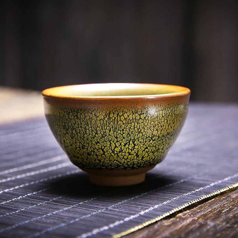 Art Tea Cup JianZhan Tenmoku Tea Set Sunflower