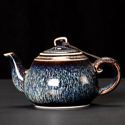 Blue Gold Wave Pattern Teapot