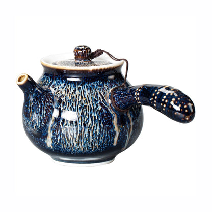 Blue Gold Wave Pattern Teapot
