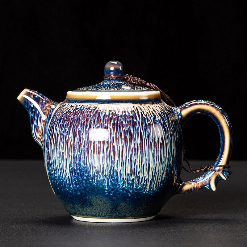 Blue Gold Wave Pattern Teapot