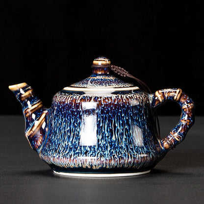 Blue Gold Wave Pattern Teapot
