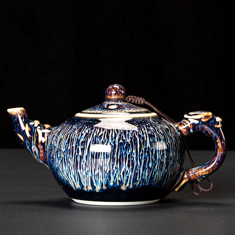 Blue Gold Wave Pattern Teapot