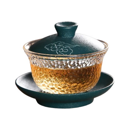 Blue Floral Glass Gaiwan