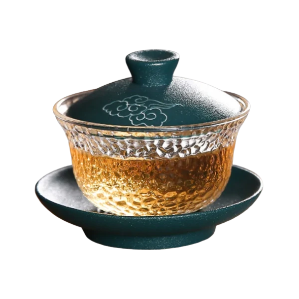Blue Floral Glass Gaiwan