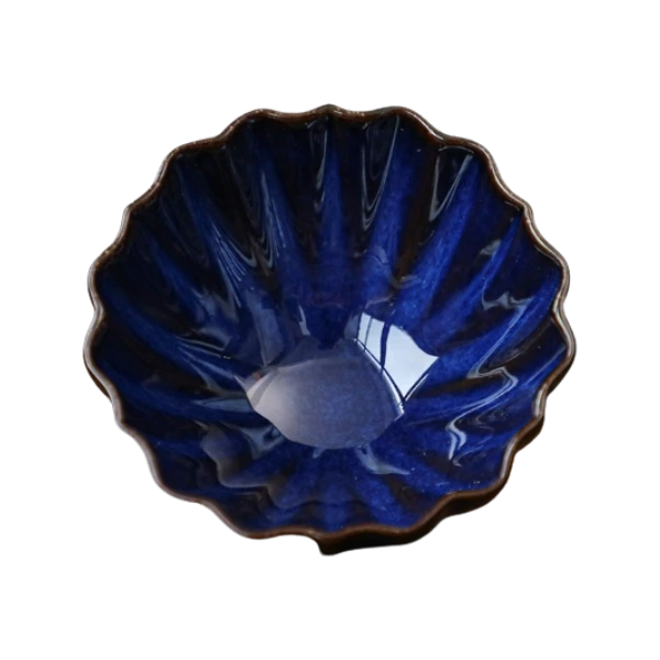 Vintage Blue Floral Bird Ceramic Tea Cup